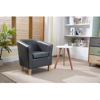 WestWood Luxury Faux Leather Tub Chair Armchair Office Reception Sofa Living Room Grey