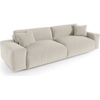 Canapé 4 places en tissu tramé toucher doux beige