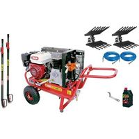 Lisam Hobby kit de récolte d'olives pour 2 opérateurs avec moteur-compresseur Honda 2 récolteurs