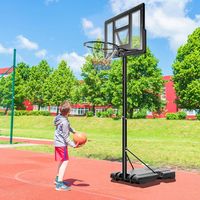 10ft Portable Basketball Hoop and Stand with 44" Backboard, Height Adjustable 2.3M-3.05M Freestanding for Children Youth Adults