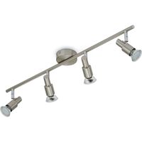 Faretto LED per soffitto orientabile e inclinabile 4xGU10 12W nichel opaco Briloner