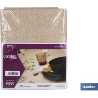 Moderne, schmutzabweisende Harz-Tischdecke, 140 x 180 cm, 60 % Baumwolle und 40 % Polyester, Beige und Weiß