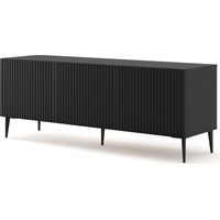 Mueble de TV RAVENNA B 150 cm 3D negro mate + patas