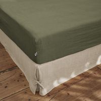 Drap housse "Soline" toutes dimensions Lin lavé l'Effet Papillon - Soline Thym - 90 x 190 cm bonnet de 30 cm