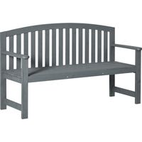 2-Sitzer Holz Gartenbank mit Rückenlehne bis 240kg Belastbar - Wetterfest 143x51x85cm Grau