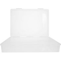 Boîte de rangement portable pour documents de bureau, porte-documents et certificats, boîte de rangement en plastique (modèle plat)-32.50X23.00X5.00CM