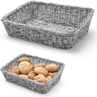 Cesta expositora de pan, oblicua, rectangular, gris, 400x300x120 mm - Hendi 426661