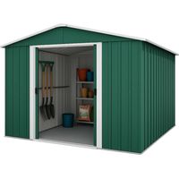 Abri de jardin métal vert Yardmaster 8,12 m² + kit d'ancrage