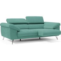 Donatello Canapé assises extensibles accoudoirs avec coffre tissu détachable 213 cm Vert aquamarine
