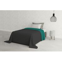 Trapuntino Estivo Linea Elegant Made in Italy Copriletto Stampato in Morbida Microfibra - Trapunta Primavera Estate Mezza Stagione - Singolo 170x270cm, Grigio Scuro/Acqua