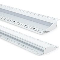 Aluminiumprofil Einbau für Gips/Stuckdecke 2m für LED Streifen bis 12 mm Weiß 2 m Transparente