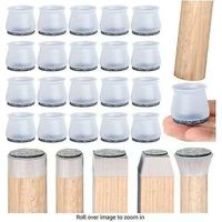 Starlight-chair Glides, 20 Pieces Chair Leg Protectors, Chair Pad, Clear Silicone Floor Protectors For Chair Legs With Felt Glides, For Hardwood And T