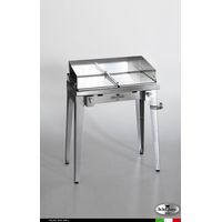 Grill 8.4 Inox Piastra liscia - Senza portapiatti - Con paraschizzi - Senza kit mensola e ruote - Satinato - barbecue, griglia, giardino, carne, a gas, acciaio made in Italy