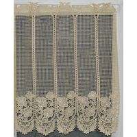 Brise bise en macramé fleuri Ecru 60x90 cm