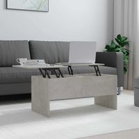 Table basse Table de salon Bout de canapé Gris béton 102x50,5x46,5 cm Bois d'ingénierie 98327