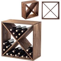 Kadax – Casier à vin en bois 32 bouteilles – Hauteur 60 cm – Étagère élégante pour collection – Idéal pour amateurs de vin