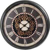OROLOGIO DA PARETE CON INGRANAGGI IN MOVIMENTO 59X6 MARRONE RUSTICO