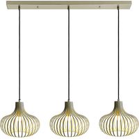 Suspension Lampe suspendue Lampe de table à manger à 3 ampoules Lampe de salon crème sable 150 cm