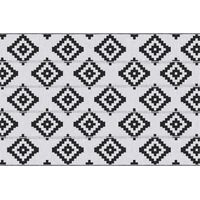 Outsunny Tappeto Esterno Fantasia Geometrica Reversibile 2.74x1.82 m Nero