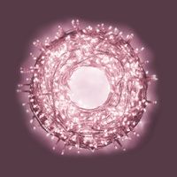 Chaine a' cordes Luccika Home se'rie 5 m de 100 guirlandes lumineuses pour sapin de Noel a' led rose 31V cable transparent avec 8 jeux de lumie're et me'moire IP44 pour usage inte'rieur exte'rieur Ros