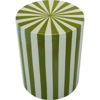 Table d'appoint ronde à rayures ø35cm - Vert olive - Lupa