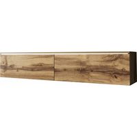 Mueble TV Scientia, Roble wotan, Número de puertas: 2, Número de cajones: 0, 140x30x33cm, LED