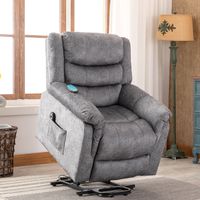 Poltrona relax, elettrica per alzarsi in piedi poltrona massaggiante con funzione di riscaldamento e vibrazione, poltrona TV con funzione reclinabile, grigio