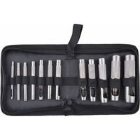 Jeu De 12 PCS Poinçon Creux Outil de Coupe Perforateur de Cuir Robuste avec Trousse à Fermeture Éclair pour Ceinture, Caoutchouc, Carte, Joints, Plastique, Papier, Bracelet de Montre 3mm - 19mm