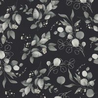 AS Creation Floral Black Wallpaper White Leaves Elegant Flowers Paste The Wall