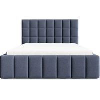 FLORENCE - Lit coffre tissu chenille 180x200cm Bleu