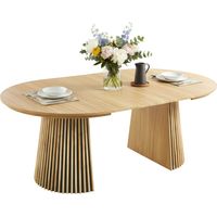 Mesa Comedor Extensible Redonda Árbol Salón Roble Claro 120-160-200x75x120 cm