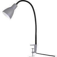 Paco Home Luminaria LED Lámpara Mesa Decoración Escritorio Estudio Despacho E27 Nero 4, Lampada da Tavolo Grigia