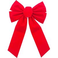 Grand noeud velours Noël rouge 23x33 cm, décoration sapin cheminée porte couronne festival