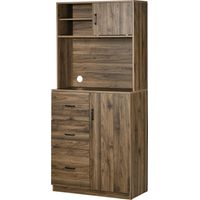 Crédence Moderne 3 Tiroirs + Armoire Rangement Bois