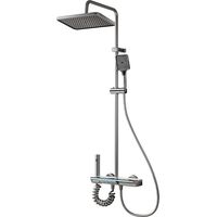 Graue Duschsäule – Höhenverstellbare Duschsäule mit 4 Modi, Duschkopf, Massagedüse, Armatur, Duschkopf