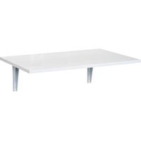 Tablette murale pliante gain de place MDF métal blanc 60x40x20cm