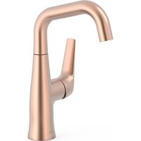 TRES 28144701OPM FUJI Grifo Monomando con Maneta Lateral Lavabo Color Oro Rosa Mate 24K - ref: 28144701OPM