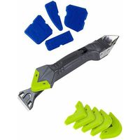 Fugenglätter aus Silikon – 5-in-1-Silikon-Dichtungsset, 10-teiliger 5-in-1-Silikonentferner mit Fugenschaber aus Edelstahl, Bodenglätter für Badezimmer