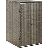 Abri pour poubelle, Cache-poubelle, Conteneur avec Couvercle Gris 70x80x117 cm Résine tressée LKOWF67113