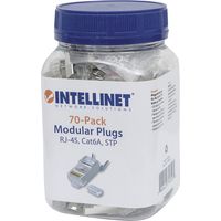 Intellinet 50er-Pack Cat6A RJ45-Modularstecker Pro Line 790505 Crimpkontakt Polzahl Sensoren 8P8C