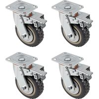 DBREAKS 4Pcs Roulettes pivotantes, Ø150mm Roues pour chariot, Roulette charge lourde, Roulettes pour meubles, 4×Roulettes pivotantes avec frein, Capacité de charge totale de 1600KG