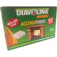 Allume-feu Diavolina 80 Facco cubes pratique et sûr pour les cheminées et les barbecues - 1 Kg