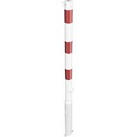 Poste barrera Ø 60 mm blanco y rojo extraíble con 2