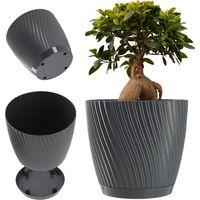 Vaso da fiori KADAX con supporto 27 cm in plastica grigia