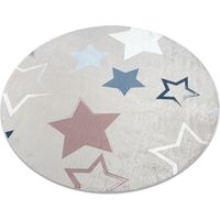 BAMBINO 48130 rund Waschteppich Sterne für Kinder Anti-Rutsch - beige / grau beige rund 160 cm