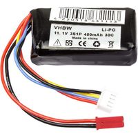vhbw batteria con JST-SYP-2P per modellismo (450mAh, 11,1V, Li-Poly)