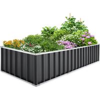 KINGBIRD Carré potager sans fond, 258x90x46cm, vert foncé