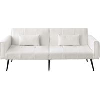 Canapé Futon Sofa Bed Convertible Fabric Beige 175.00x71.00x71.00 cm ZIPSOFA