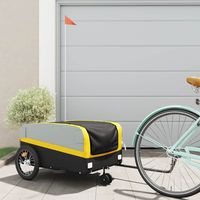 Fahrradanhänger Schwarz und Gelb 45 kg Eisen vidaXL