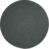 HOMESCAPES Grey and Black Handmade Woven Spiral Braided Rug, 120 cm Round